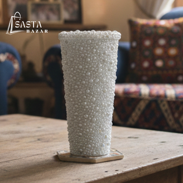 SASTA BAZAR PEARL CRYSTAL TUMBLER WITH LID