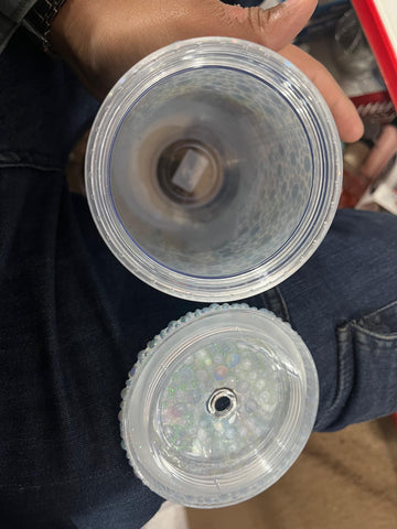 SASTA BAZAR PEARL CRYSTAL TUMBLER WITH LID - PURPLE