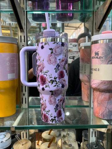 SASTA BAZAR FLORAL PURPLE TUMBLER