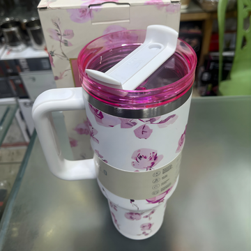 Sasta Bazar Gift Box White Floral 40oz | Stanley- Stainless Steel Tumbler